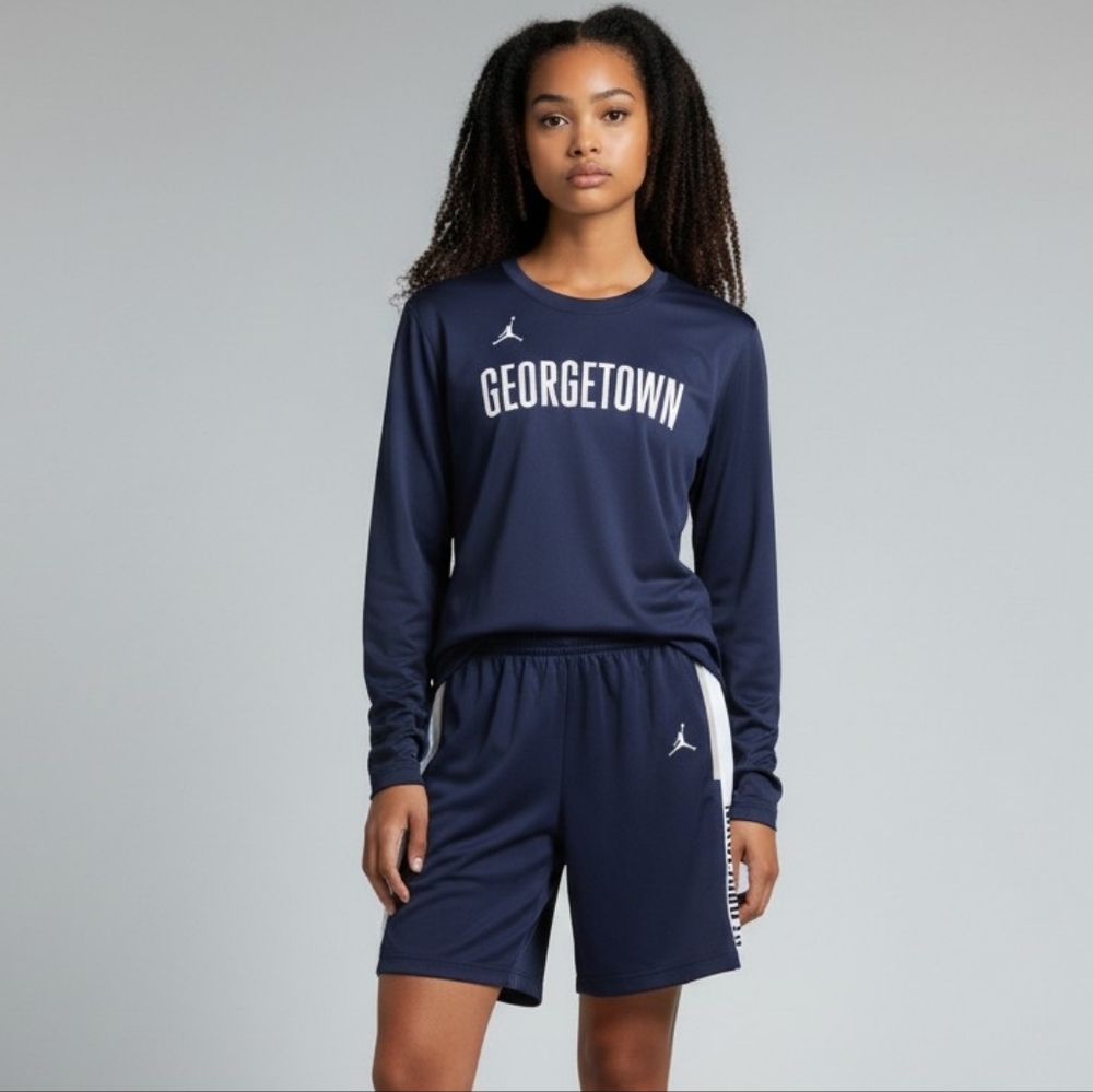 Jordan Georgetown Hoyas Performance Basketball 🏀 Shirt & Shorts Women's LG